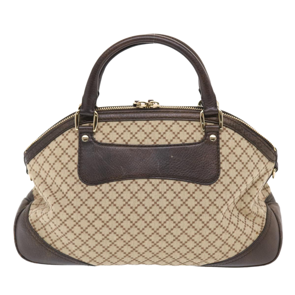 GUCCI Diamante Hand Bag Canvas Leather 2way Brown Beige 247286 Auth tb817 - Picture 2 of 16